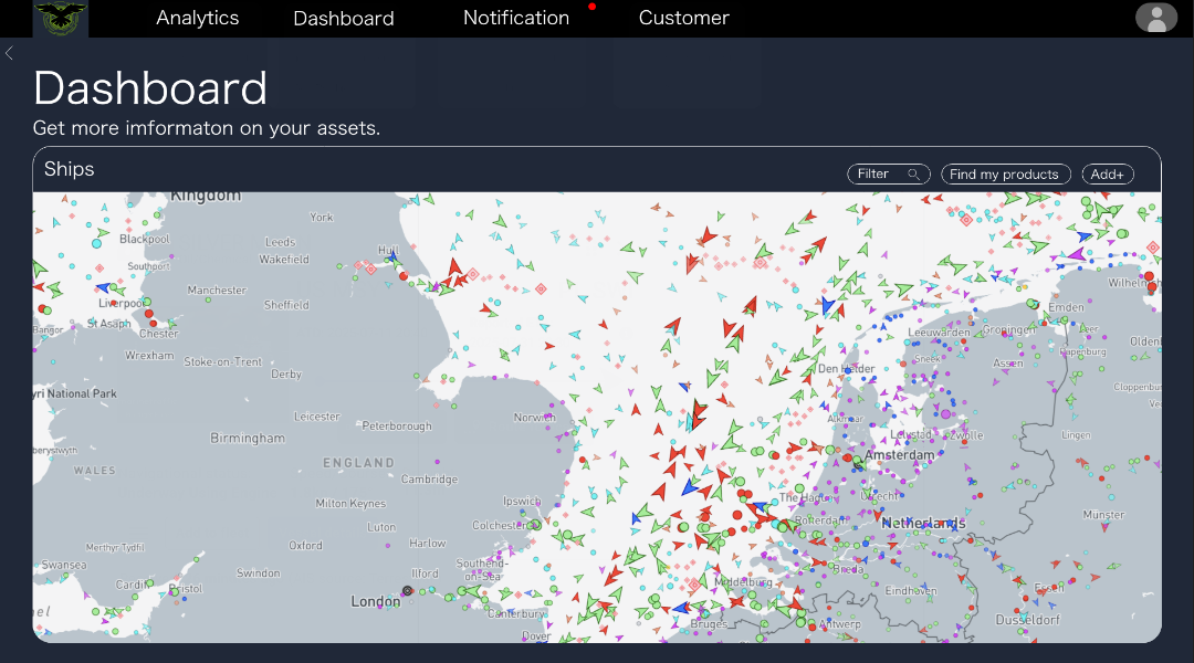Logistics control tower — live fleet map, ETA exceptions and dwell panel